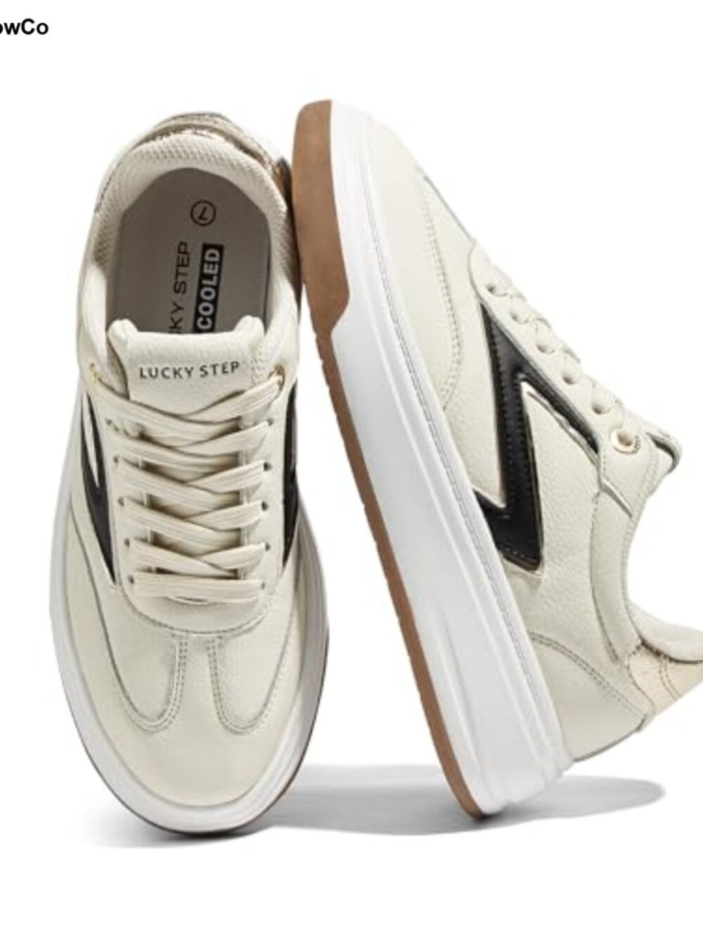 Women Platform Sneakers Retro Chunky Lace-Up Walking Shoes